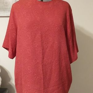 Vintage 90s 100% silk textured raspberry blouse 2X